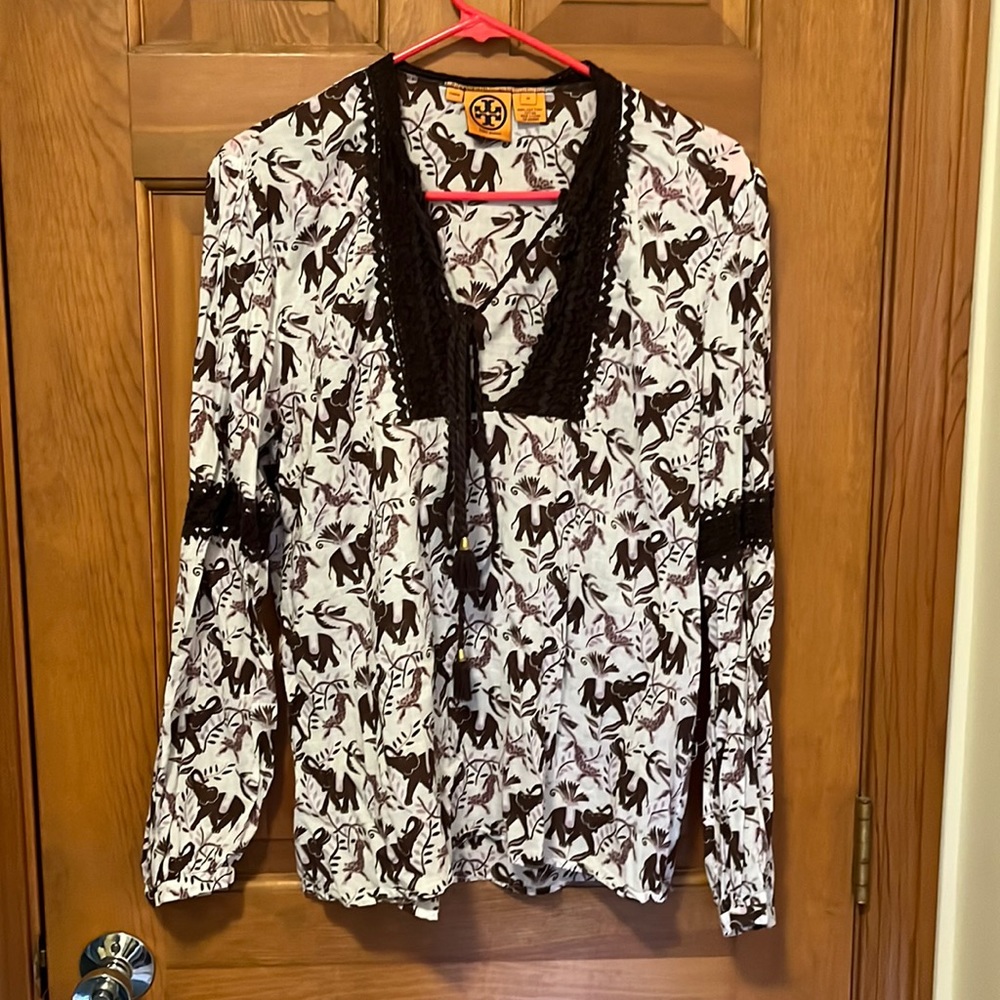 Tory Burch elephant and leopard top
